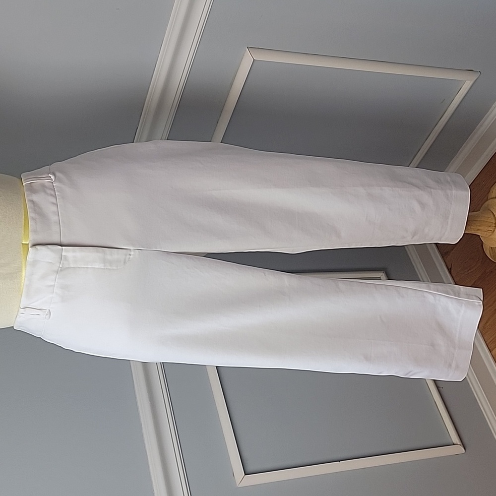CHARTER CLUB White Flat Front Stretch Straight Leg Summer Nautical Capri Pant 10